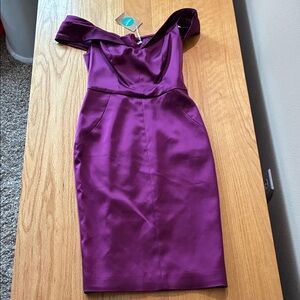 Elegant Purple Off-Shoulder Dress